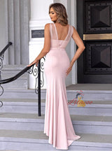 Solid Color Stitching Mermaid Dress