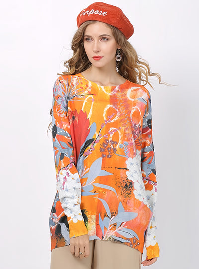 Casual Printed Loose Sweater