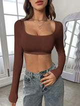 Casual Knitted Long Sleeve T-shirt Top