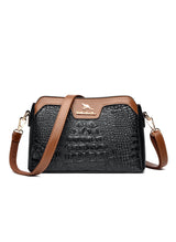 Large-capacity Multi-layer Crocodile Shoulder Bag