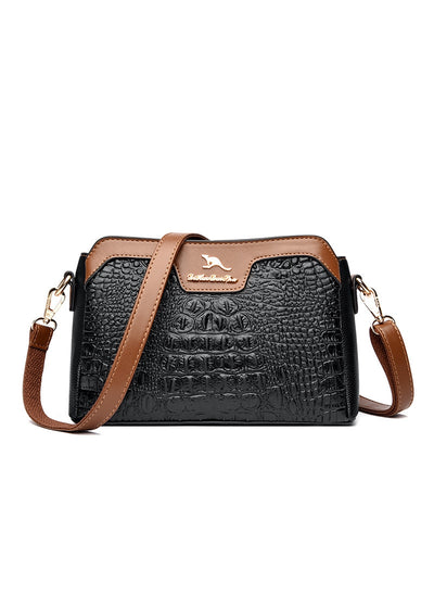 Large-capacity Multi-layer Crocodile Shoulder Bag