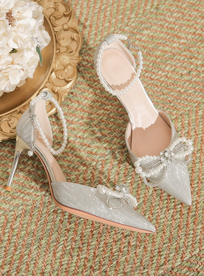 Shallow-mouthed Pearls High-heeled Shoes