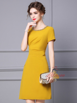 Yellow Beading Mother Of The Bride Dress