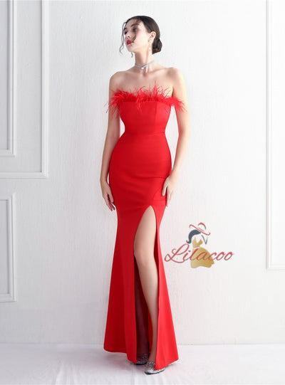 White Mermaid Off the Shoulder Split Prom Dress