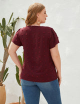 Loose Casual V-neck Short Sleeve T-shirt