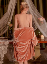 Velvet Lace Nightdress with Chest Pad