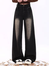 Retro Straight High Waist Slim Jeans