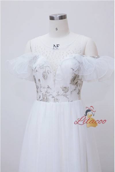 White Sling Gauze Slim Dress