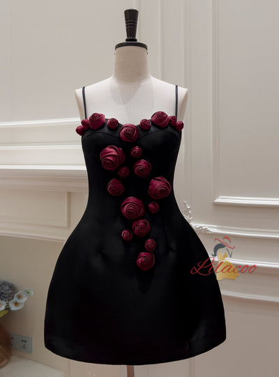 Flower Suspender Three-dimensional Flower Dress