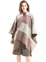 Striped Split Imitation Cashmere Cloak Shawl