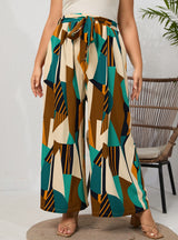 Wide-leg Printed Loose Plus Size Pants
