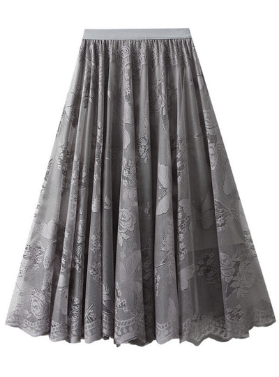 Women Summer Lace Gauze Skirt