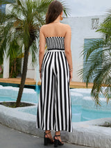 Sexy Striped Jumpsuit with Belt