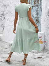 Summer V-neck Slit Long Dress