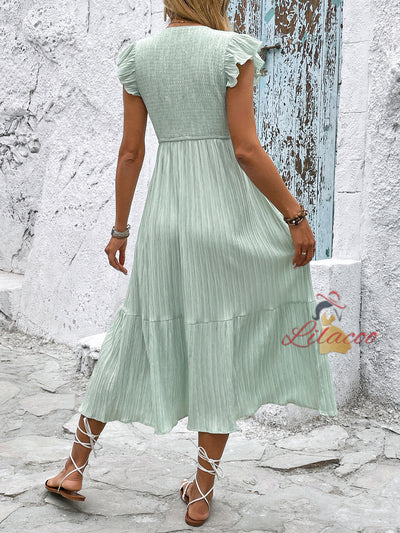 Summer V-neck Slit Long Dress