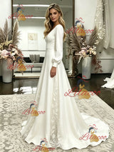 White Straps Appliques Wedding Dress