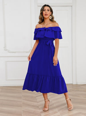 Sexy Maix Off the Shoulder Long Dress