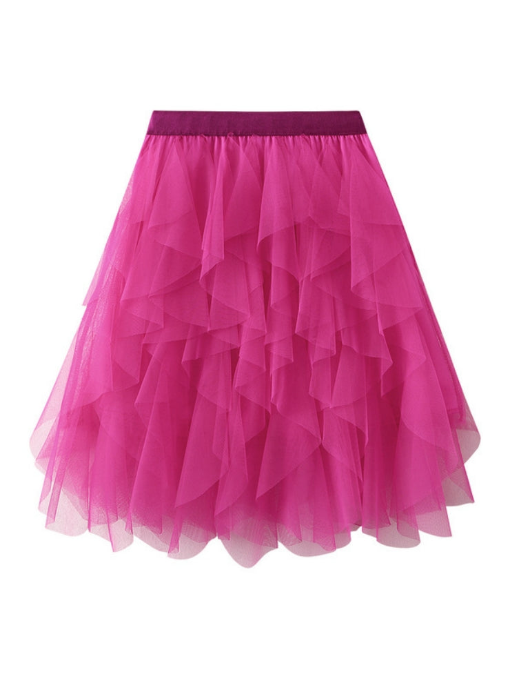 Summer Mesh Fluffy Skirt Short Skirt
