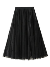 High Waist Pleated Gauze Skirt
