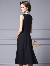 Black Sleeveless Beading Mother Of The Bride Dress