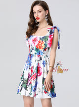 Women Slim-fit Floral Sling Dress