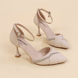 Women Pointed Beading Stiletto Sandals