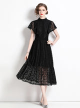 Lace White Short Sleeve Dress