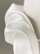 White Satin Off the Shoulder Wedding Dress