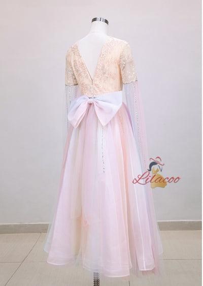 Gradual Mesh Sequined Long Dress