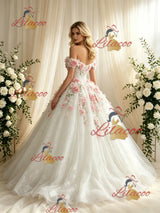 Tulle Lace Off the Shoulder Appliques Wedding Dress