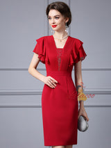 Short Sleeve Slim Fit Mother Of the Brides Dress