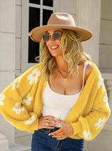 Women Short Flower Sweater