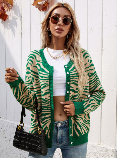 Knitted Round Neck Sweater Coat