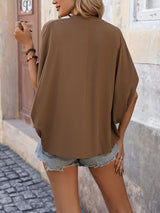 Bat Sleeve Solid Color Shirt