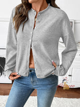 Casual Breasted Round Neck Sweater Coat