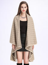 Women Knitted Cardigan Shawl Cloak