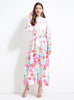 Long Lantern Sleeve Printed Dress