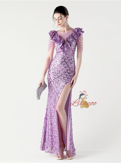 Mermaid Sequins Beading Prom Dress