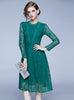 Long Sleeve Lace Slim Mid-length Dress