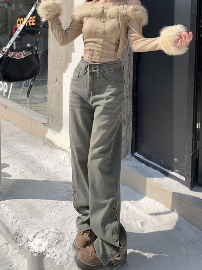 Retro High Waist Micro Pants Jeans