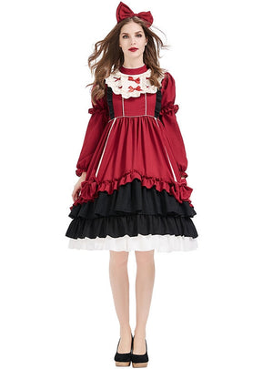 Wine Red Lolita Witch Princess Dress