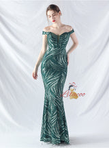 Mermaid Off the Shoulder Sequins Prom Dress