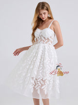 Three-dimensional Flower Tube Top Sling Dress