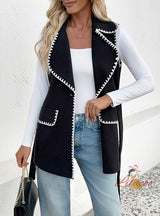 Casual Lapel Contrast Vest Coat