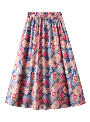 Women Print Elastic Waist Skirt