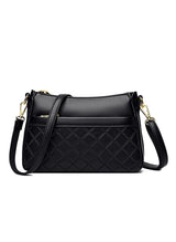 Soft Leather Rhombic Shoulder Crossbody Bag