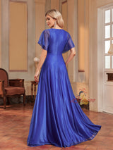 Horn Sleeve Applique Slim Dress