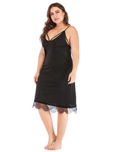 Sexy Deep V-neck Suspender Lace Dress