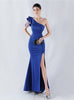 One Shoulder Split Beading Prom Dress