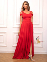 Sexy Straps Split Thigh Long Dress